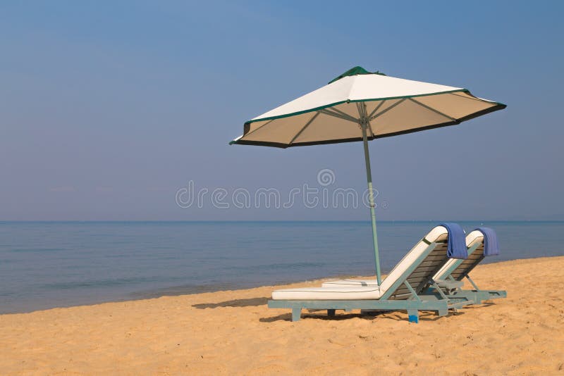 Sunbeds at the beach stock image. Image of quiet, bahamas - 14372159