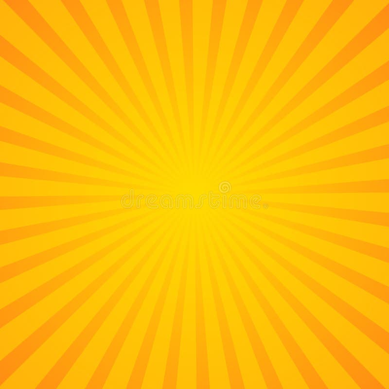 Sunburst Background. Orange Background With Radial Lines For Retro