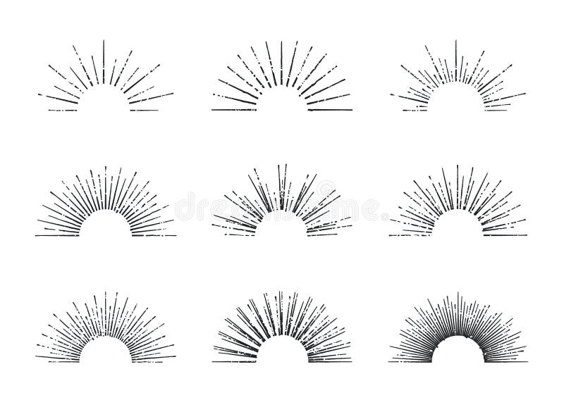 Sunburst Vector Set stock illustration. Illustration of sunrise - 71161539