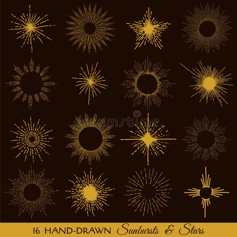 Sunbursts i gwiazdy royalty ilustracja Sunbursts i gwiazdy royalty ilustracja