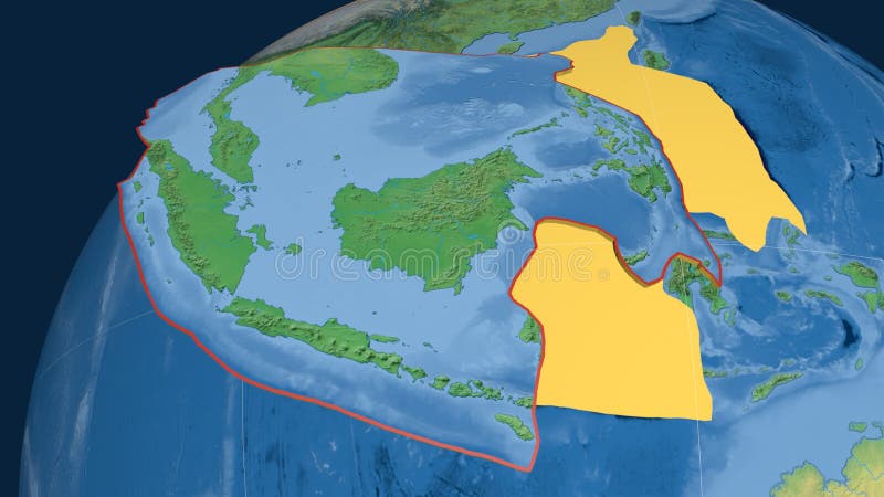 Sunda tectonische plaat. natuurlijke aarde