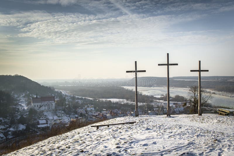 Sundown over Three Crosses Hill in Kazimierz Dolny