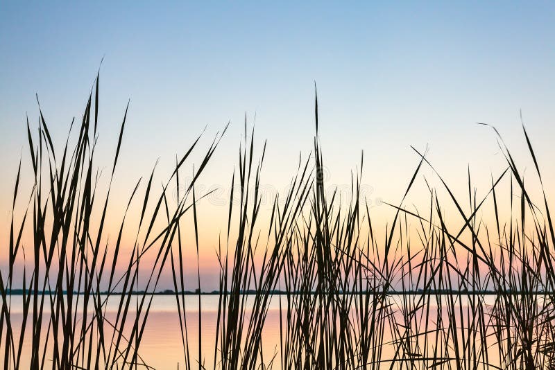 Sundown view of the Sneekermeer, The Netherlands