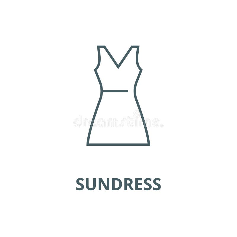 Sundress Line and Solid Icon, Summer Clothes Concept, Evening Dress ...