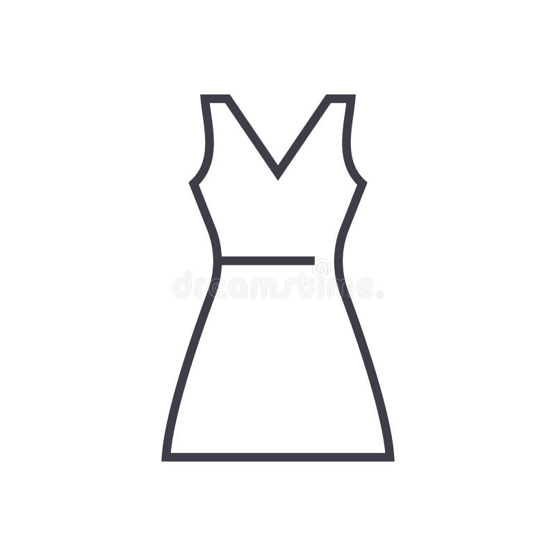 Sundress vector line icon, sign, illustration on background, editable strokes royalty free illustration Sundress vector line icon, sign, illustration on background, editable strokes royalty free illustration