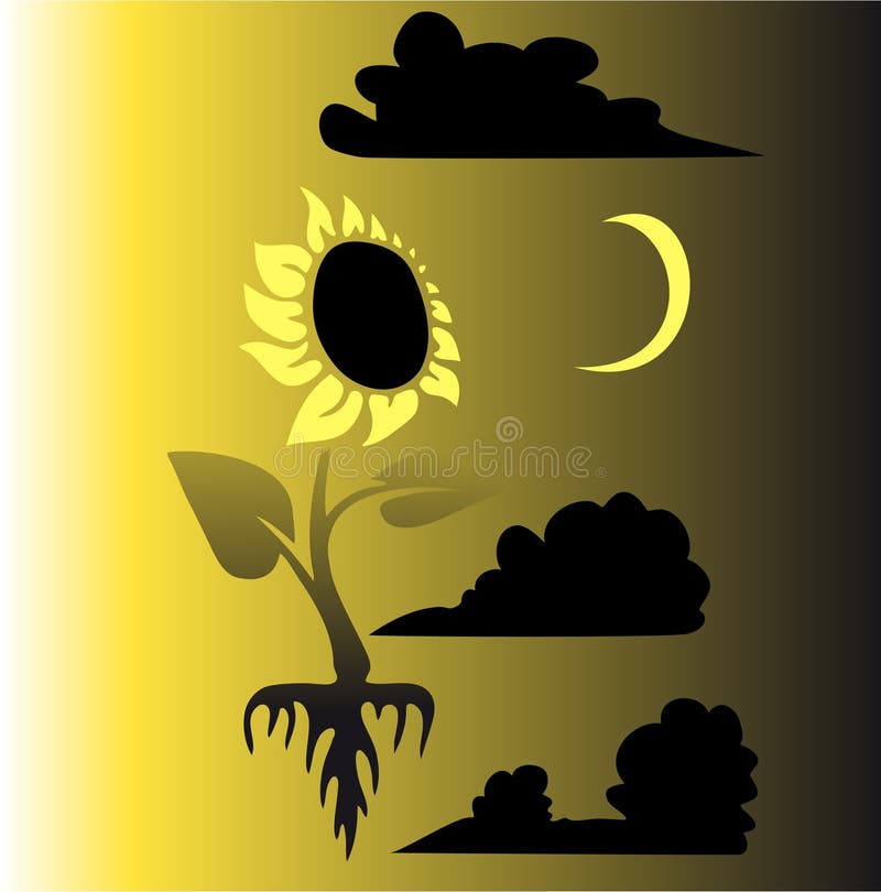 Sunflower with Roots Underground Stock Vector Illustration of