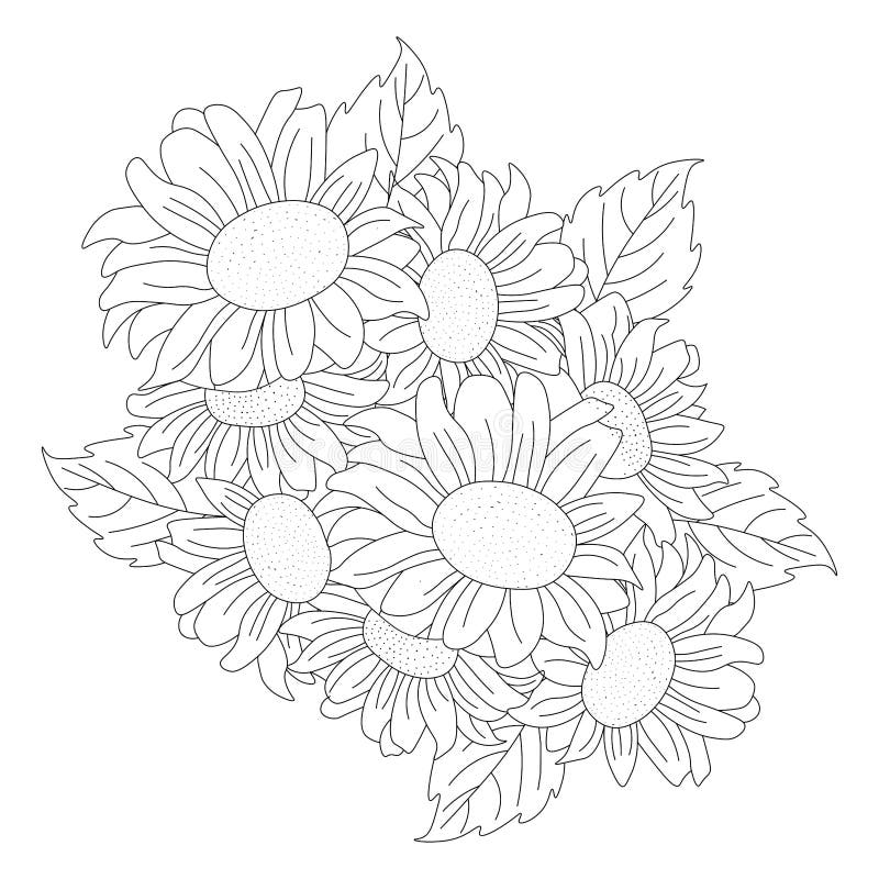 kids sunflower coloring page pencil drawing of vector design with pencil  sketch 10792092 Vector Art at Vecteezy