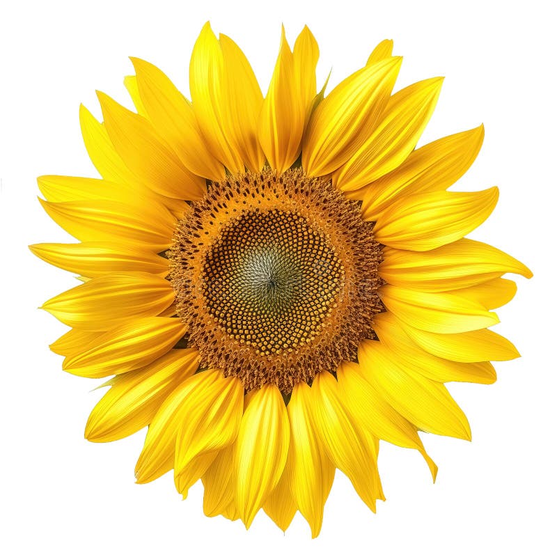 Sunflower Flower Isolated on White Stock Illustration - Illustration of ...