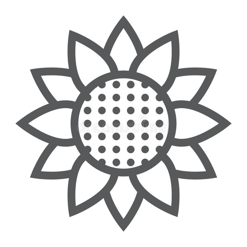 Download Sunflower Thin Line Icon, Nature And Floral, Flower Sign ...