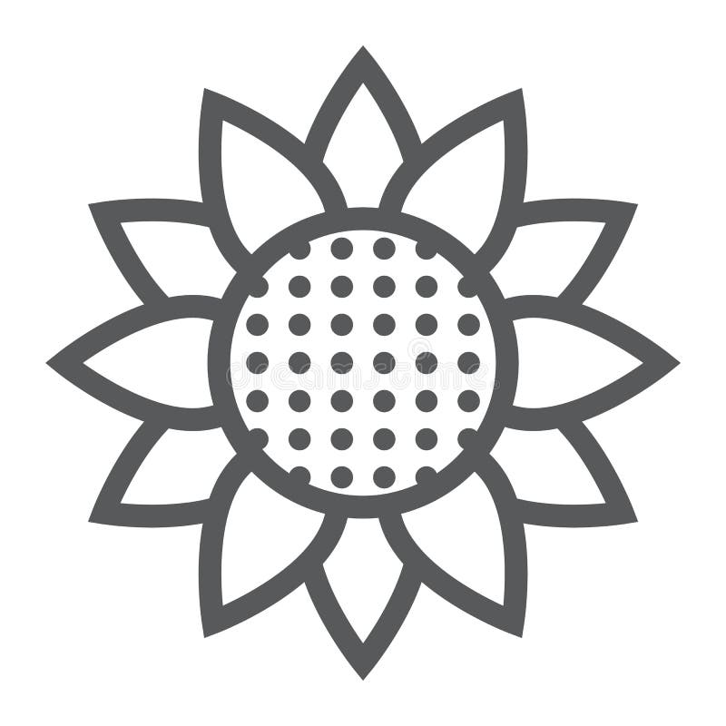 Download Sunflower Thin Line Icon, Nature And Floral, Flower Sign ...