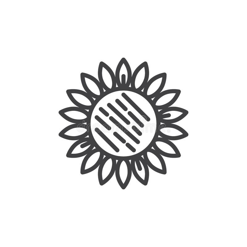 Download Sunflower line icon stock vector. Illustration of line ...