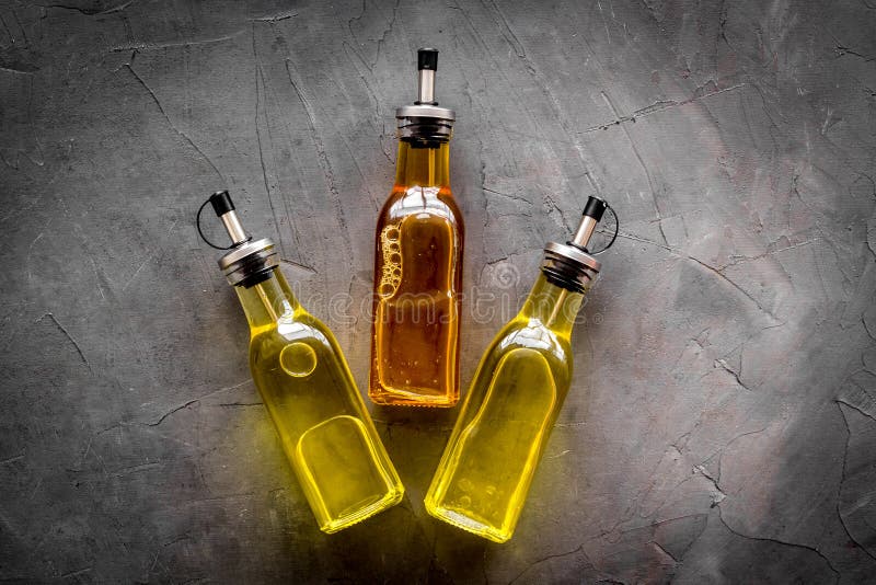 Sunflower Olive and Sesame Cooking Oil in Bottles Stock Photo Image