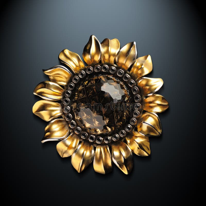 Sunflower pendant stock photo. Image of gold, jewelry 11956058