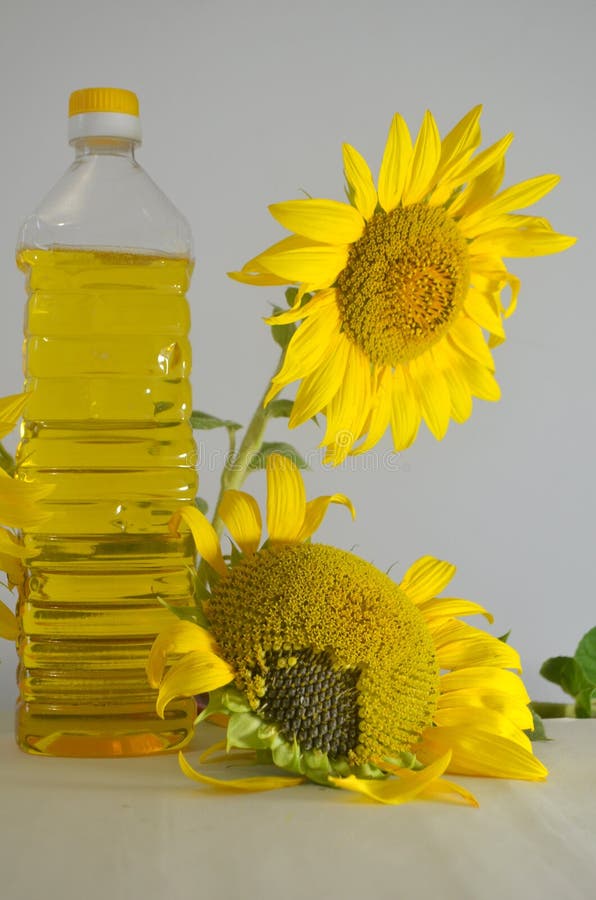 Sunflowerseed Oil with Sunflowers Stock Photo Image of lettuce