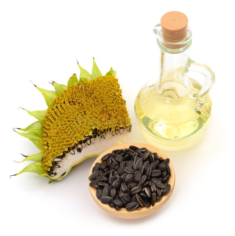Sunflower seeds and oil stock photo. Image of health 197864450