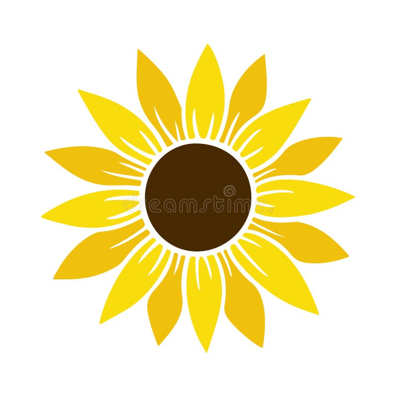 Sunflower Simple Icon. Flower Silhouette Vector Illustration Stock ...