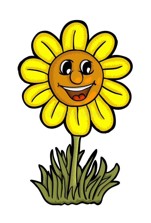 Sunflower with smile stock vector. Illustration of kids - 62790433