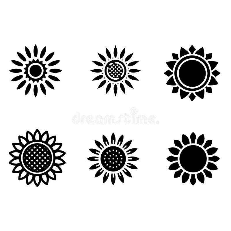 Sunflower vector icon set. flower illustration sign collection. Beauty symbol.