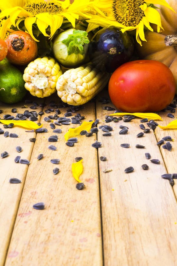 Sunflower and vegetables stock photo. Image of fruits 42647768