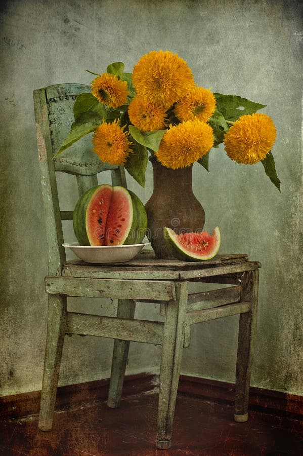 Sunflowers and water-melon