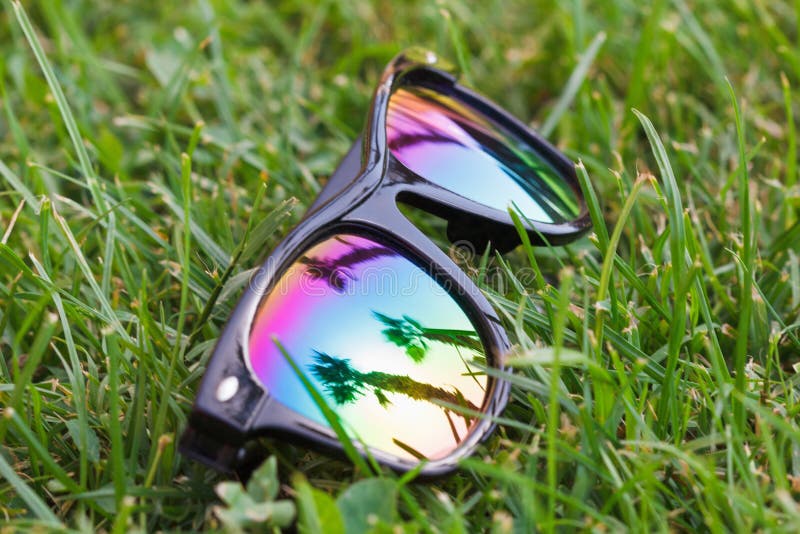 Sunglasses with Beautiful Reflection Stock Photo - Image of gradient ...