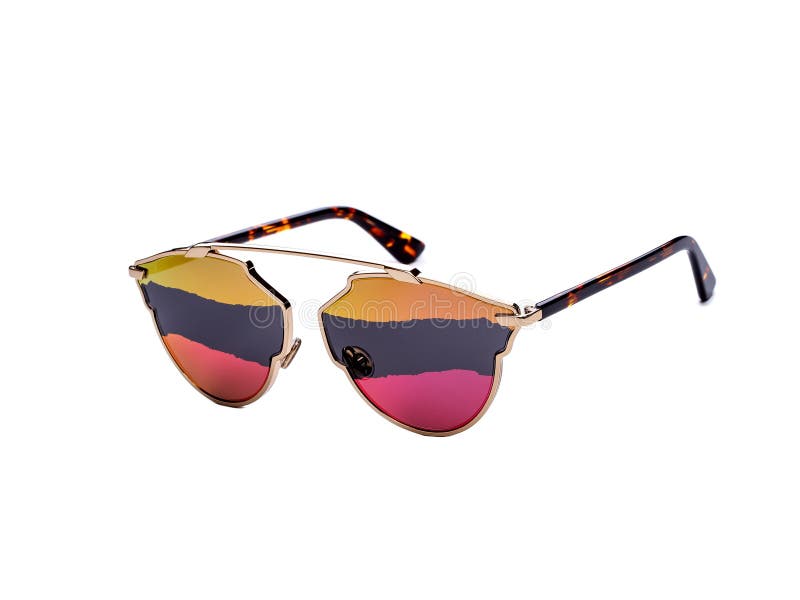 Sunglasses with colored glasses on an isolated white background royalty free stock image Sunglasses with colored glasses on an isolated white background royalty free stock image