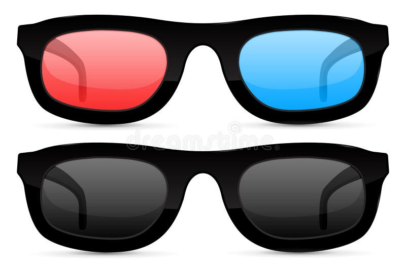 3d Movie Glasses. Red And Blue Spectacles Stock Vector - Illustration ...