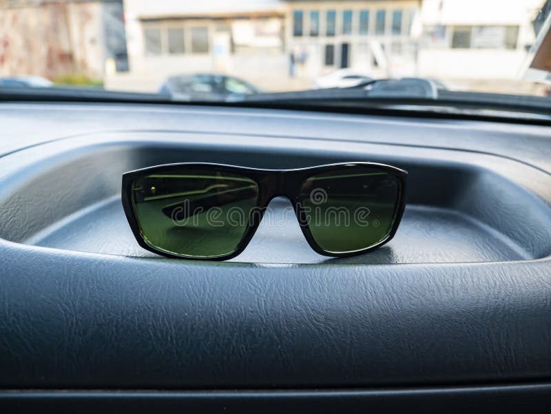 Sunglasses on a Dashboard of a Car Stock Image Image of inside, page 162643599