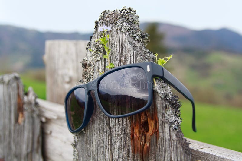Sunglasses Hang Old Fence Stock Photos Free & RoyaltyFree Stock