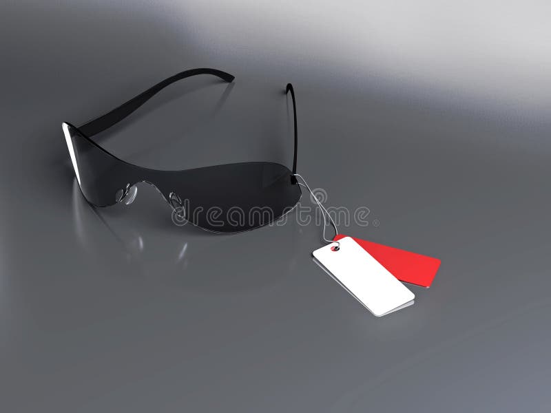 Sunglasses with label stock illustration. Illustration of label 13122481