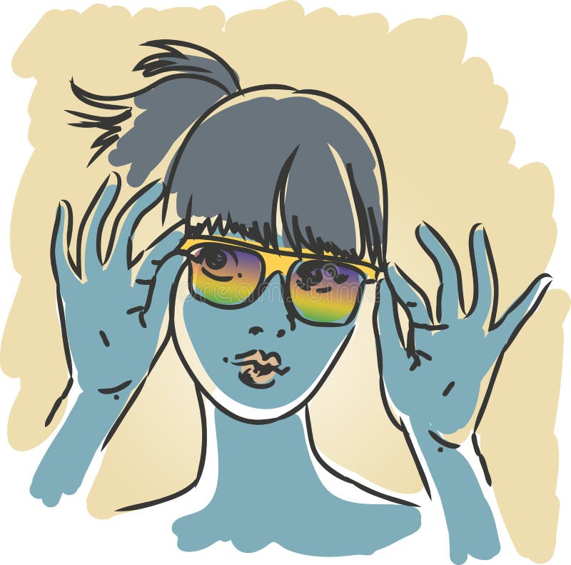 Sunglasses retro girl