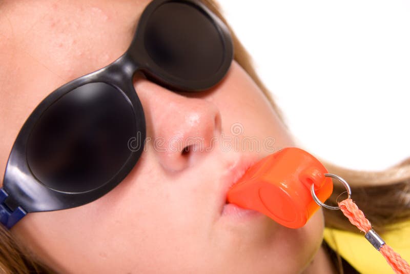 Sunglasses and safety whistle