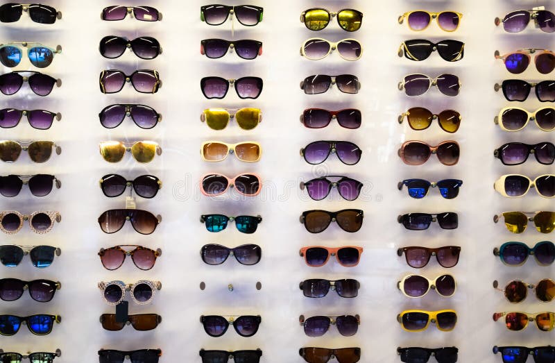 Sunglasses on the Shop Window Stock Photo Image of protection