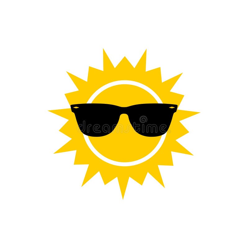 Sunglasses and Sun Icon, Sign or Logo Stock Vector - Illustration of ...