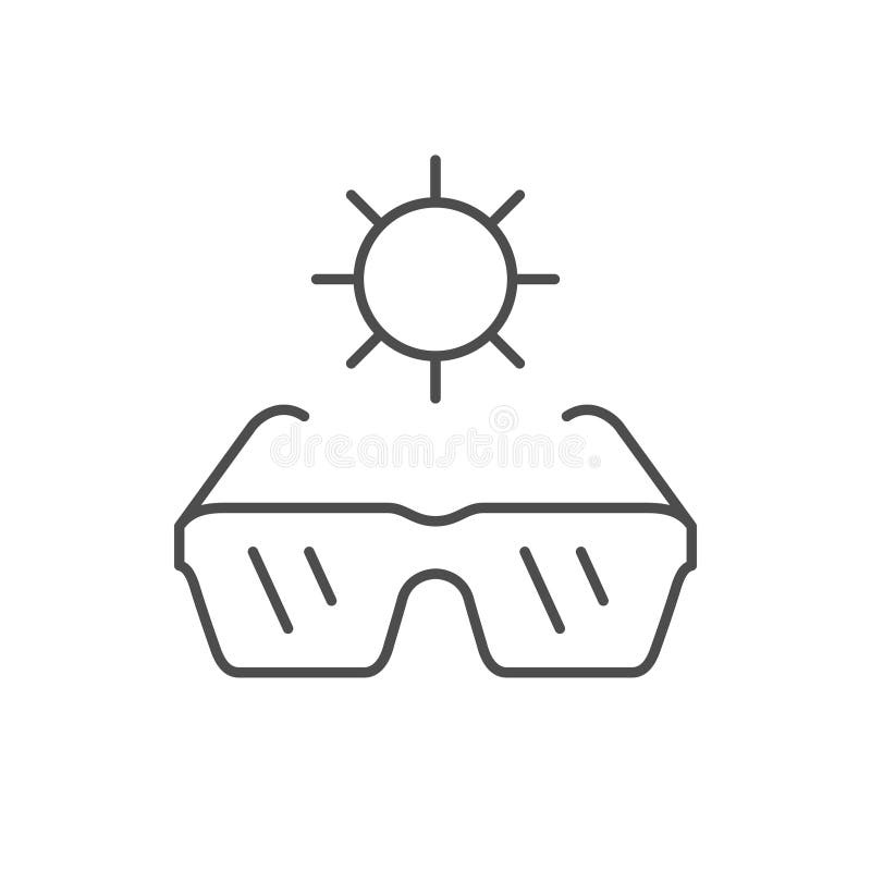 Sunglasses and Sun Line Icon Stock Vector Illustration of classic