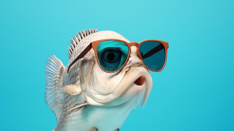 Fish Wearing Sunglasses Stock Illustrations – 271 Fish Wearing