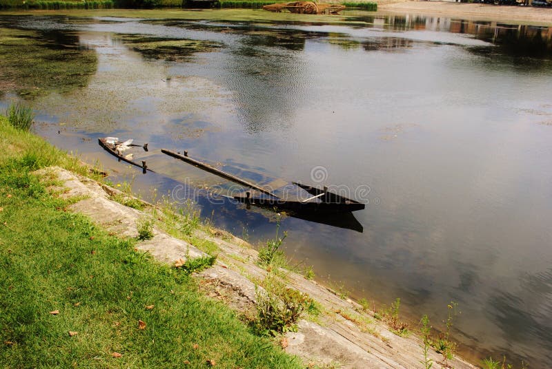 Sunken Canoe stock image. Image of scenic, idyllic, caribbean 34354415