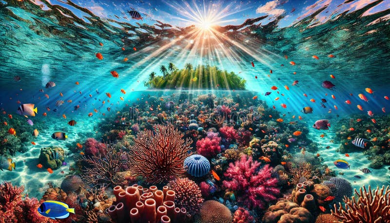 Sunken Paradise AI-GENERATED royalty free stock photography