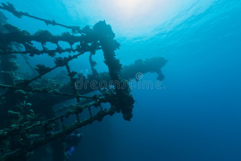 Sunken Ship Wreckdiving Sudan Red Sea Stock Image - Image of misfortune ...