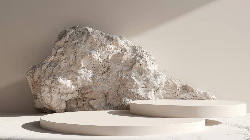 Sunlight accents minimalist rock display vector illustration