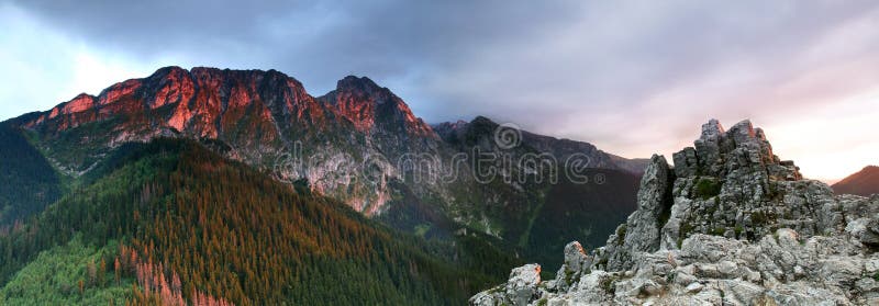 Sunlight on mountain in Zakopane