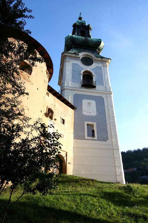 Sunlight on old town of Banska Stiavnica