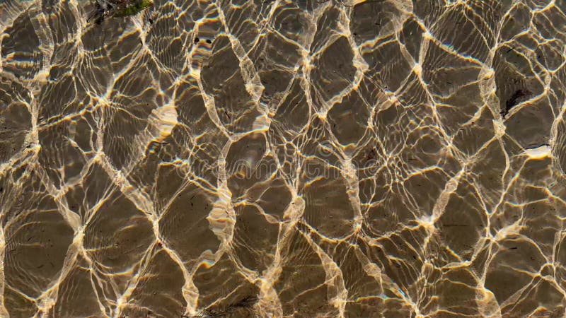 Sunlight Reflections Creating Abstract Patterns on Shallow Water Surface stock video footage