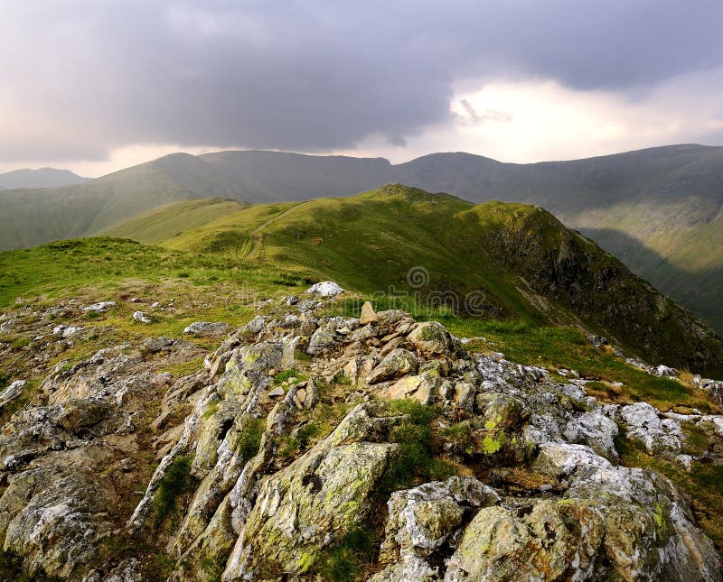 The ridge over Heron Pike to Great Rigg. The ridge over Heron Pike to Great Rigg