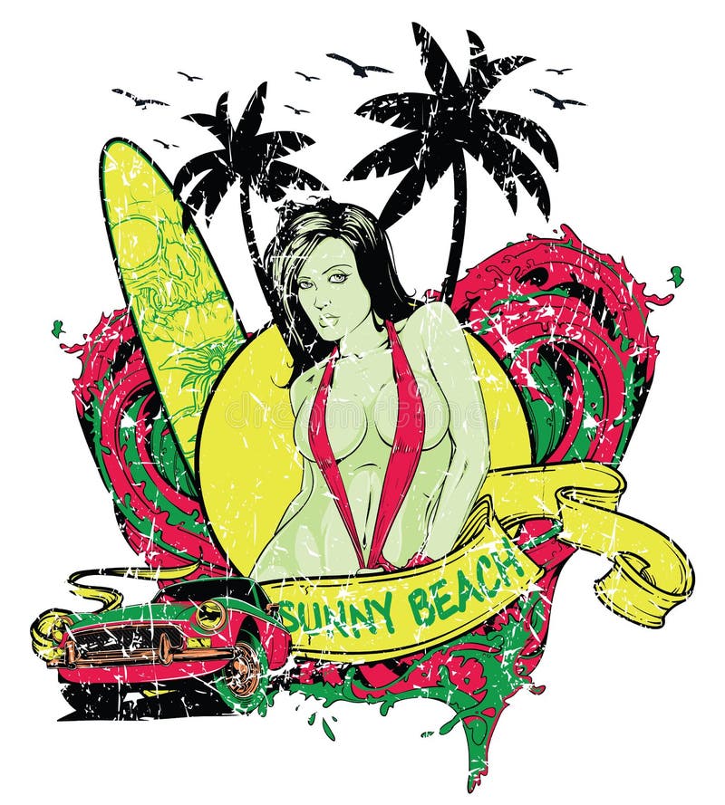 Sunny beach stock illustration Sunny beach stock illustration