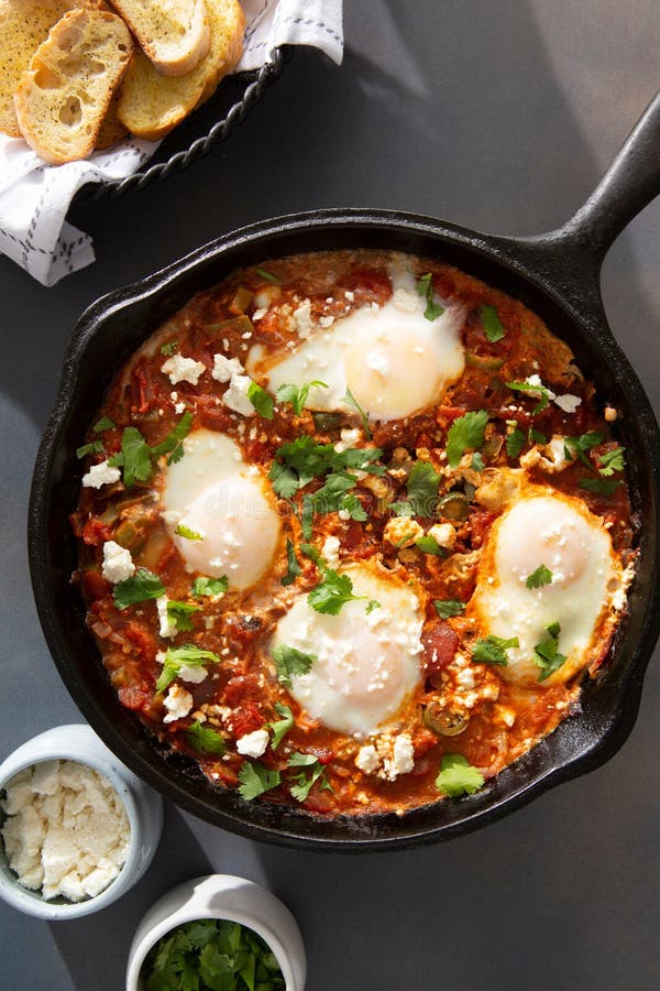Sunny Breakfast of Spicy Eggs on Fire Stock Photo - Image of meal
