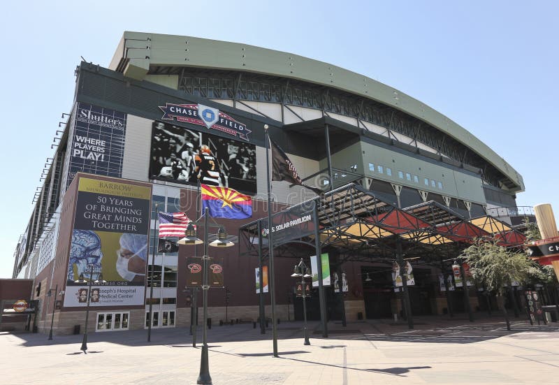 A Sunny Chase Field, downtown Phoenix, Arizona stock photo