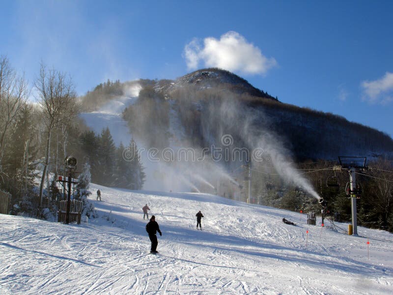 Sunny Day on Hunter Mountain Ski Resort, NY Stock Image Image of