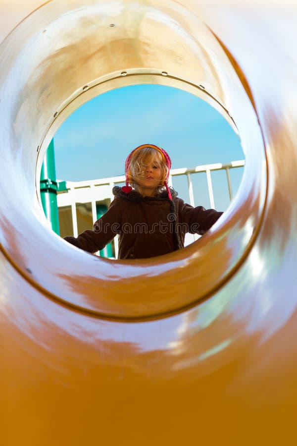 Sunny Day at the Other Side of the Tube Slide