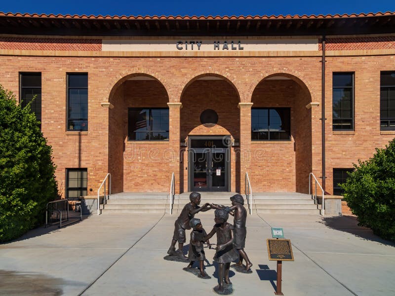 Sunny Exterior View of the Boulder City City Hall Editorial Stock Photo